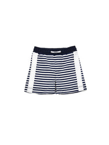 Boys | Jersey Stripe Bermuda Shorts | White/Blue