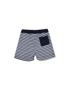 Boys | Jersey Stripe Bermuda Shorts | White/Blue