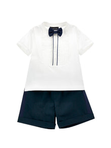 Boys | Ultra-Fine Satin Party Outfit | Blue/Cream