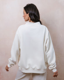Bridal Varsity Mockneck | Ivory/White