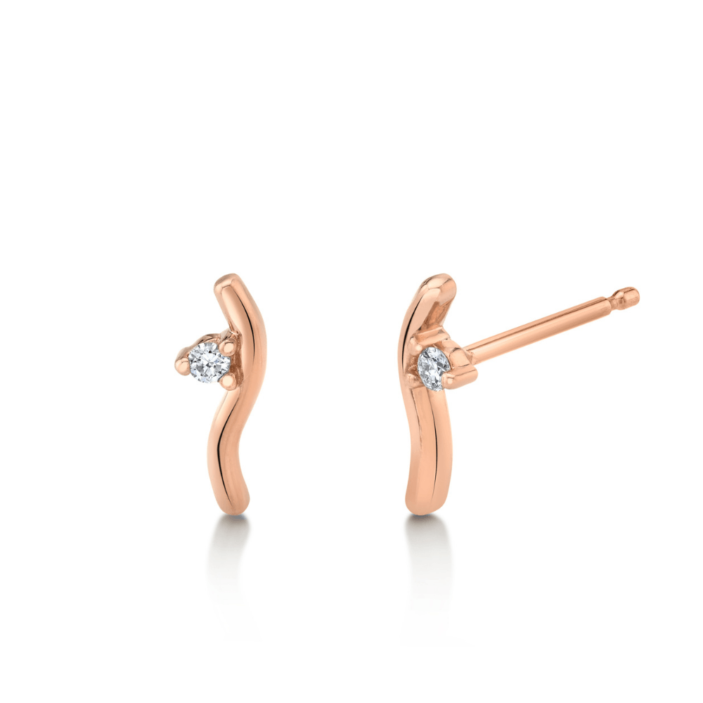 Women | Small Floating Studs | 14k Rose Gold