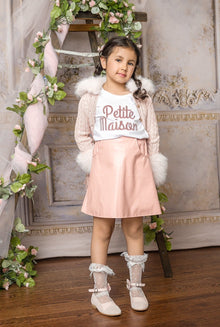 Baby Girls | Vegan Leather Skirt | Pink