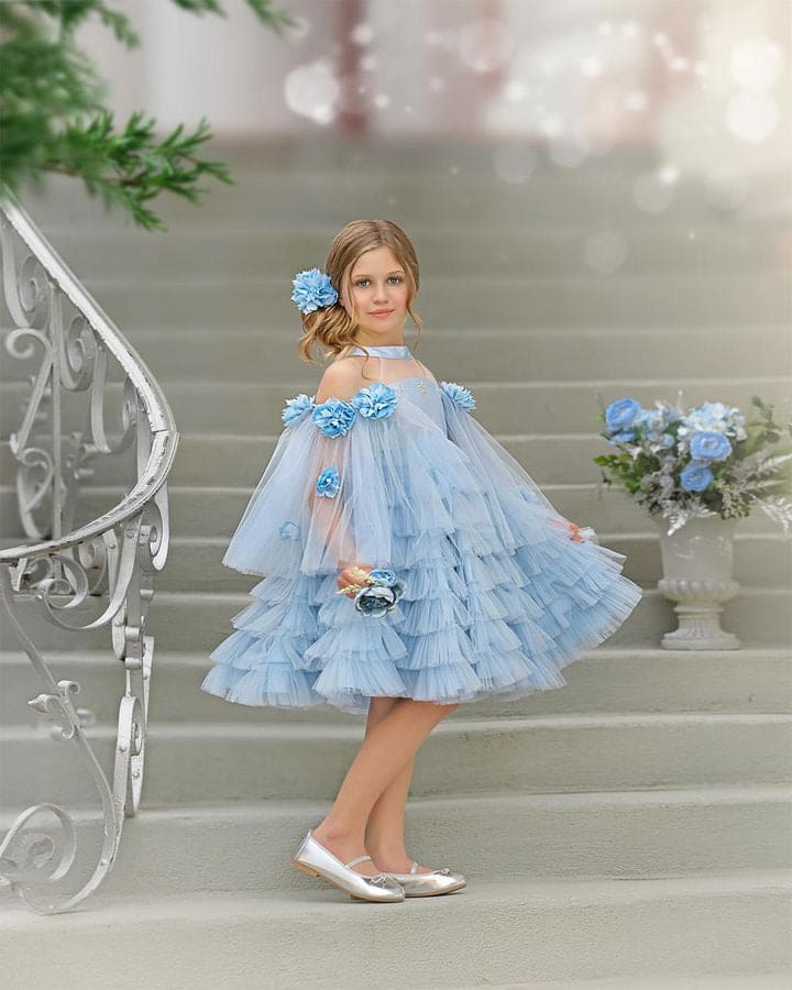 Baby Girls | Alaska Tulle Dress | Baby Blue