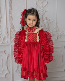 Baby Girls | Victoria Velvet Dress | Red