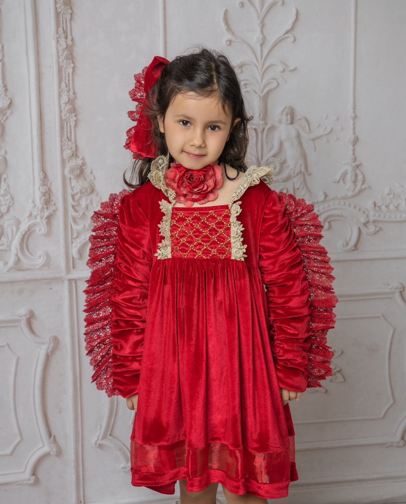 Baby Girls | Victoria Velvet Dress | Red