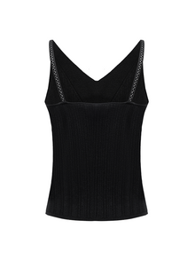 V-neck Knitted Vest | Black