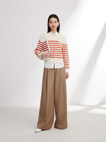 Vintage Striped Knit Sweater | Orange