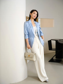 Silk Blazer | Blue