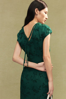 Chinese Style Silk Qipao Dress | Green