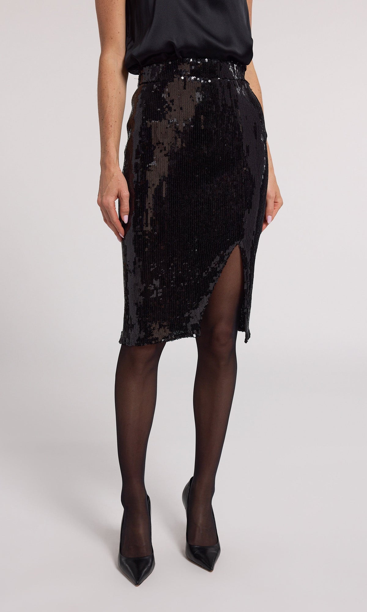 Shenae Sequin Skirt | Black