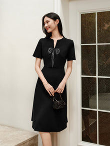 Wool Slim-Fit Dress | Black