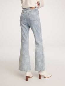 Slightly Flared Slit Jeans | Blue