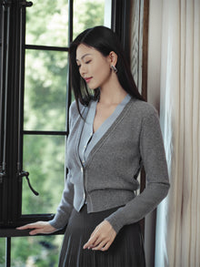 Faux Two-Piece Pullover | Grey