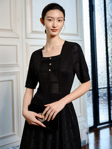 Knitted Long Dress | Black