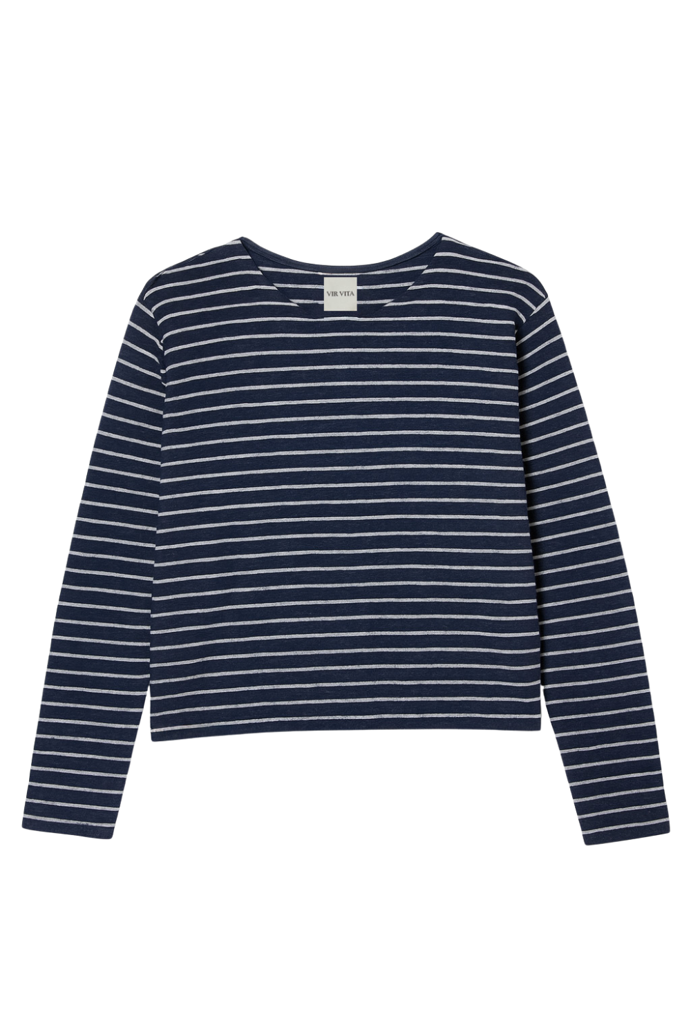 Camille Linen Striped Top | Classic Navy/White