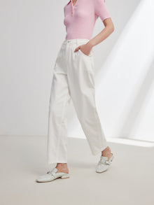 Tencel Cotton Denim Jeans | White