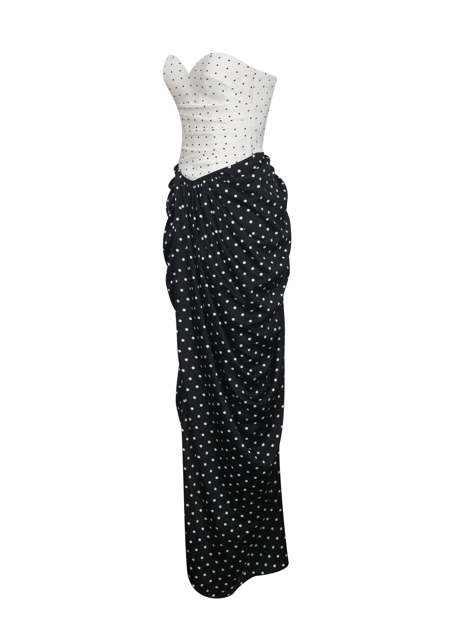 Tamryn Sweetheart Maxi Dress | Black and White Polka Dot
