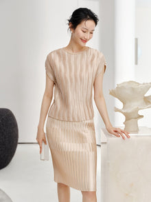 lotus leaf sleeve blouse | Golden