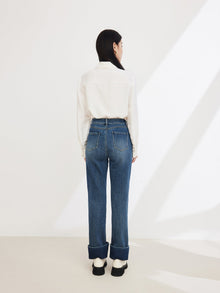 Long-staple Cotton Slim Jeans | Blue