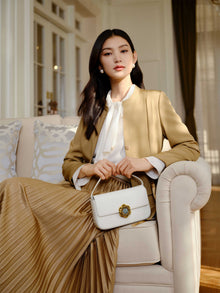 Mulberry Silk Sophisticated Jacket | Khaki