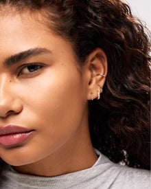 14K Gold Plated Cubic Zirconia Huggie Hoops Earrings For Women Ana Luisa Rosie