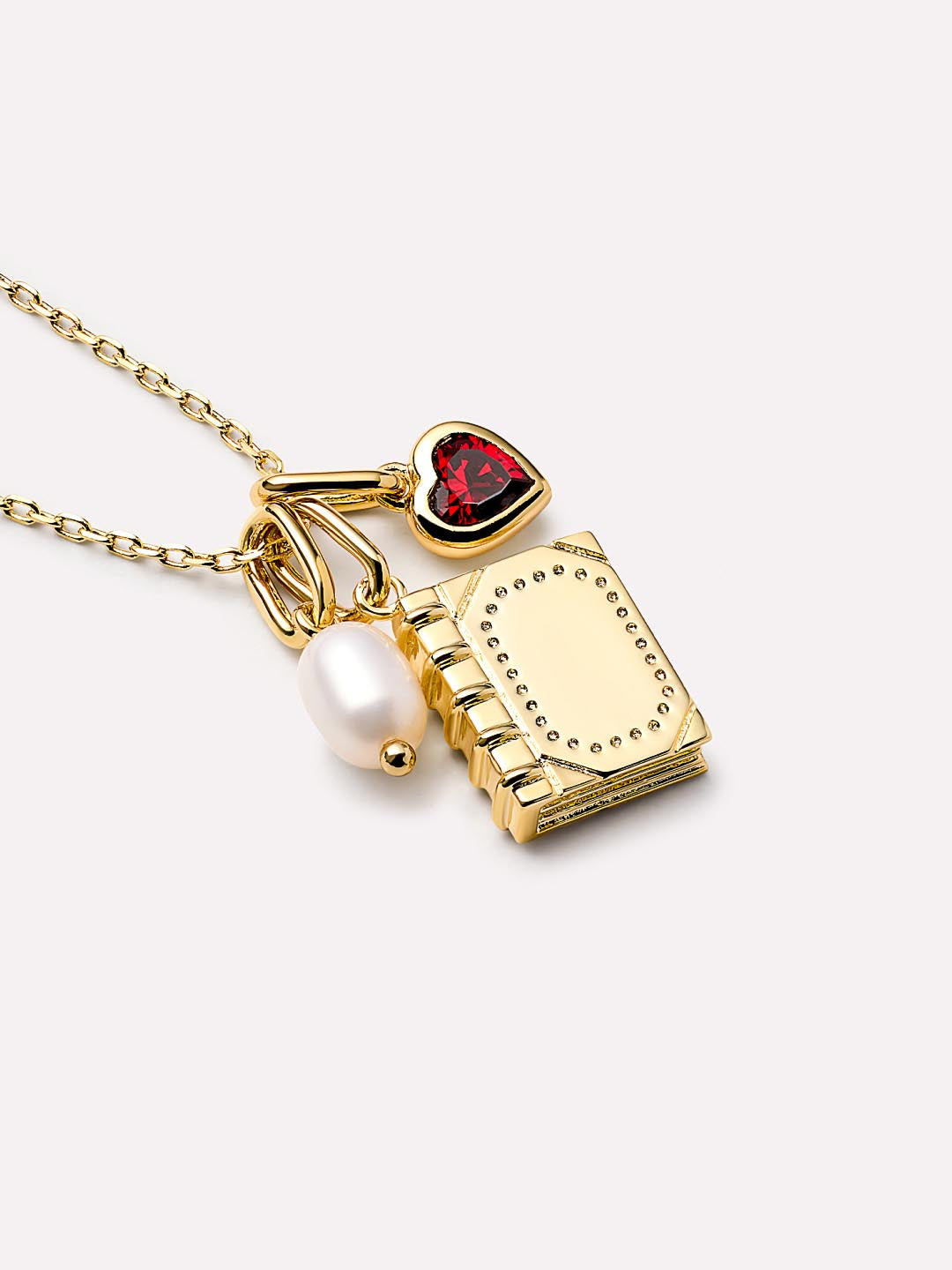 Alexa Charm Necklace | 14K Gold on Brass | Freshwater Pearls/Cubic Zirconia