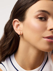 Heart Earring Charms | 14K Gold on Brass | Red Cubic Zirconia