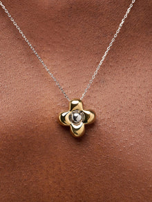 Liora Flower Pendant Necklace | 14K Gold on Brass/Rhodium on Brass