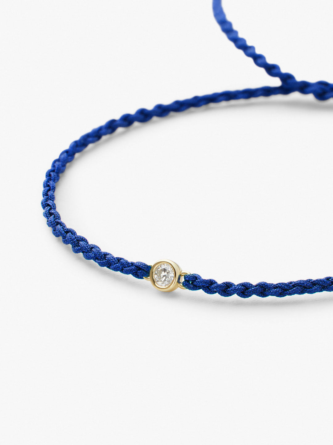 Medium Blue Cord Bracelet | 14K Gold on Sterling Silver | 0.06 CTW Diamonds