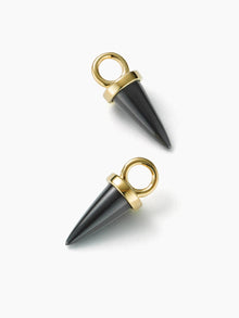 Earring Charms | 14K Gold on Brass | Onyx