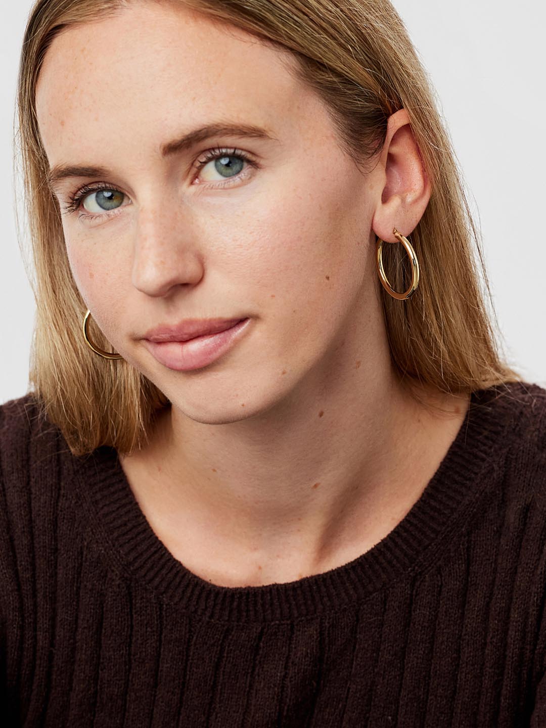 Classic Large Chunky Hoop Earrings | 10K Solid Gold