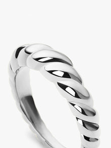Rope Slim Twist Ring | Rhodium on Stainless Steel
