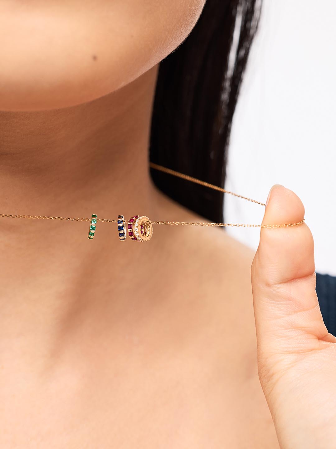 Blue Sapphire Zeno Charm | 10K Solid Gold | Blue Sapphire