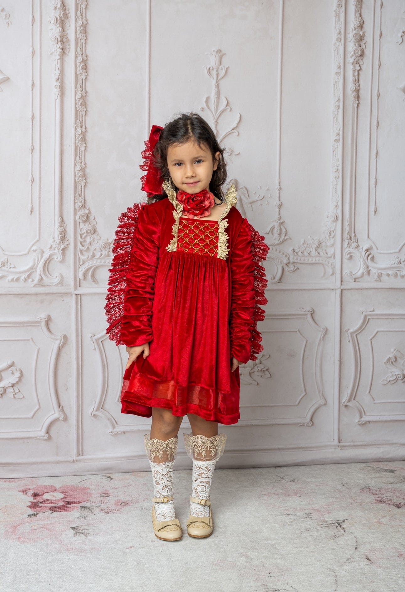 Baby Girls | Victoria Velvet Dress | Red