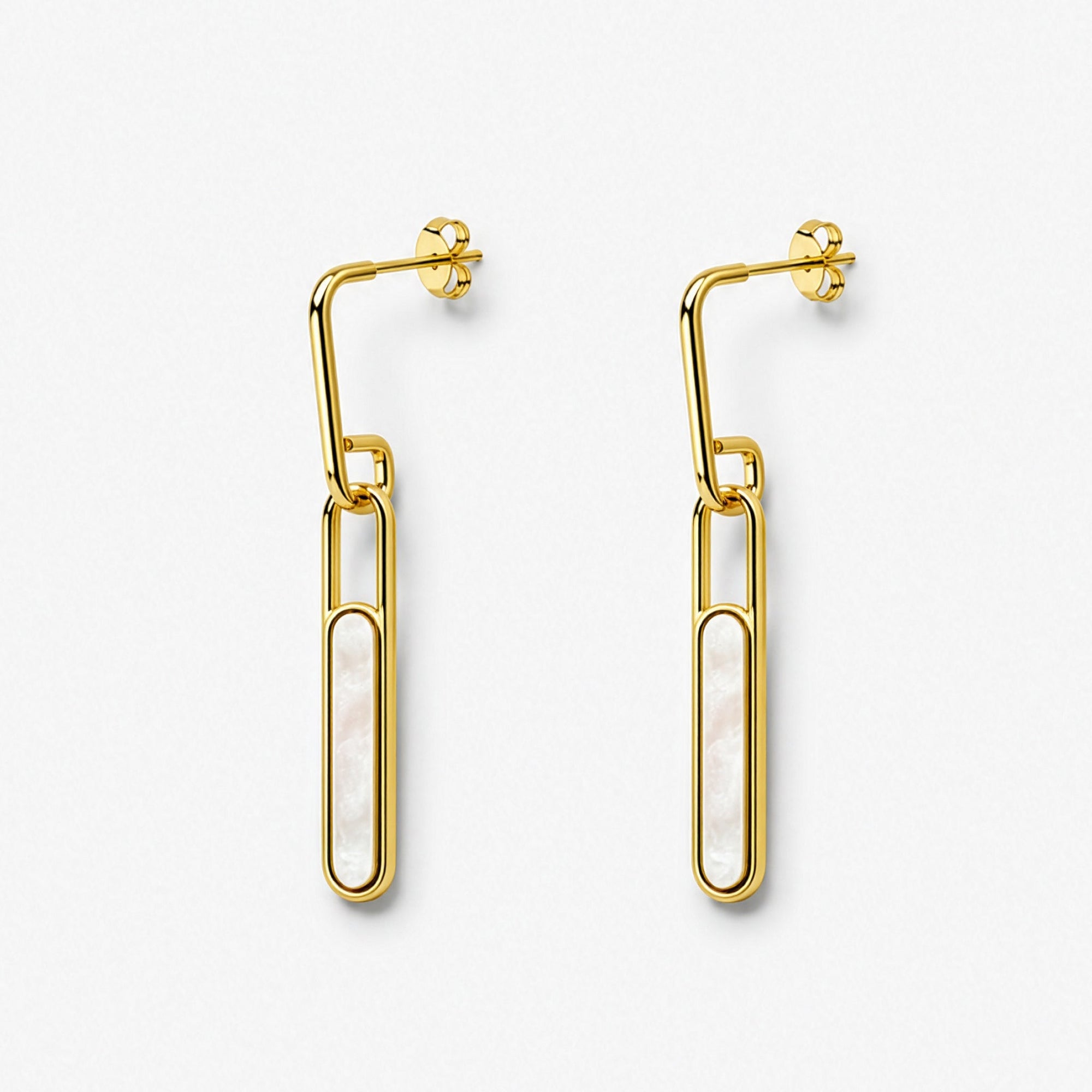 Reen Earrings | 18K Gold Plated on Brass | Mother of Pearl