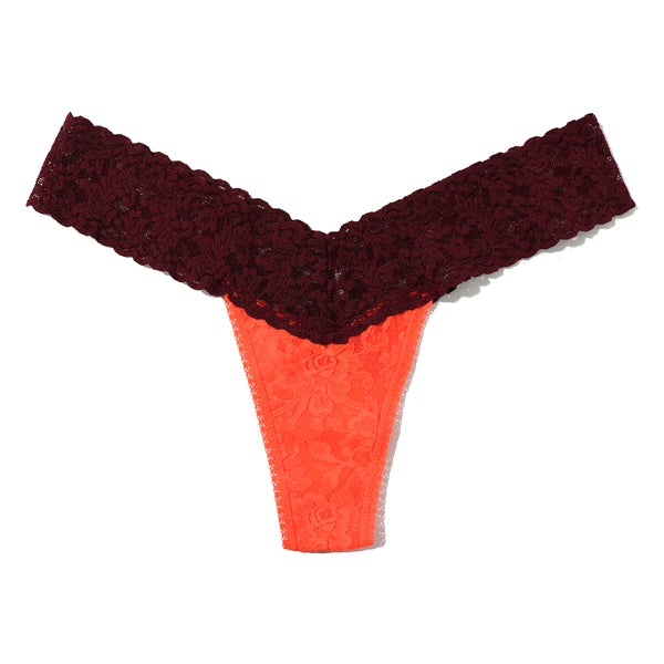 Signature Lace Low Rise Thong | Tangelo x Cabernet