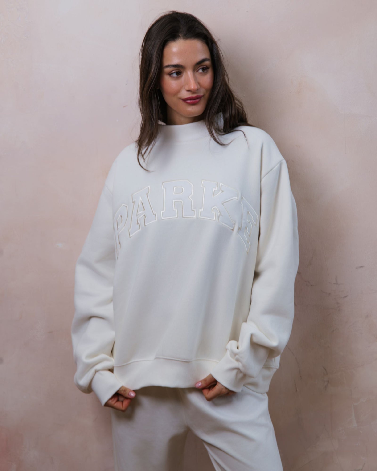 Bridal Varsity Mockneck | Ivory/White