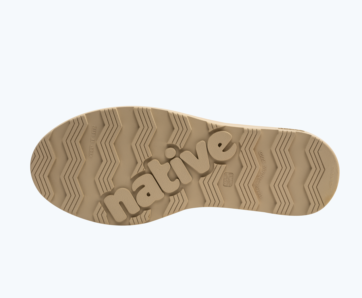 Bottom view of a Native Shoes Fitzsimmons Citylite Bloom | Elm Green/ Soy Beige/ Tundra Loch Footwear