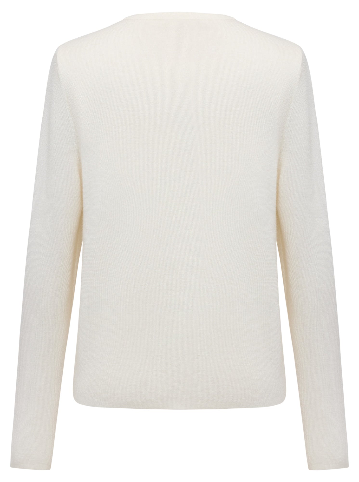 Wool Round Neck Knit Top | White