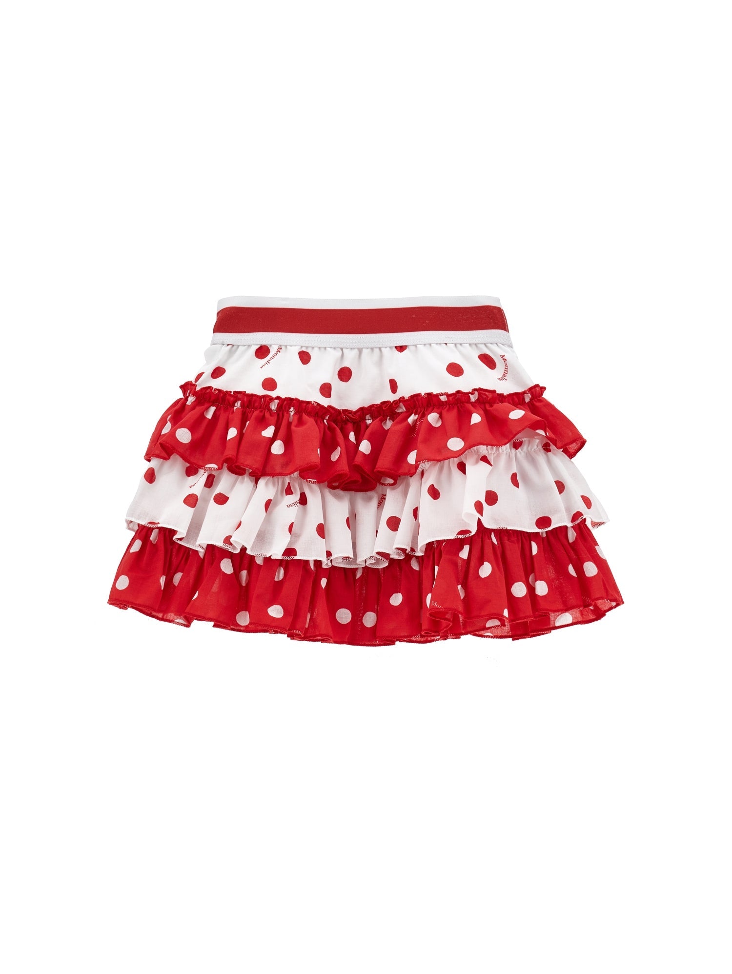 Girls | Polka Dot Muslin Skirt | White/Red