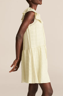 Sleeveless Daybreak Check Dress | Celery