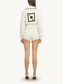 Voyager Knitted Bomber Jacket | Ivory