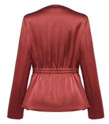 Waist-Defining Coat | Wine Red