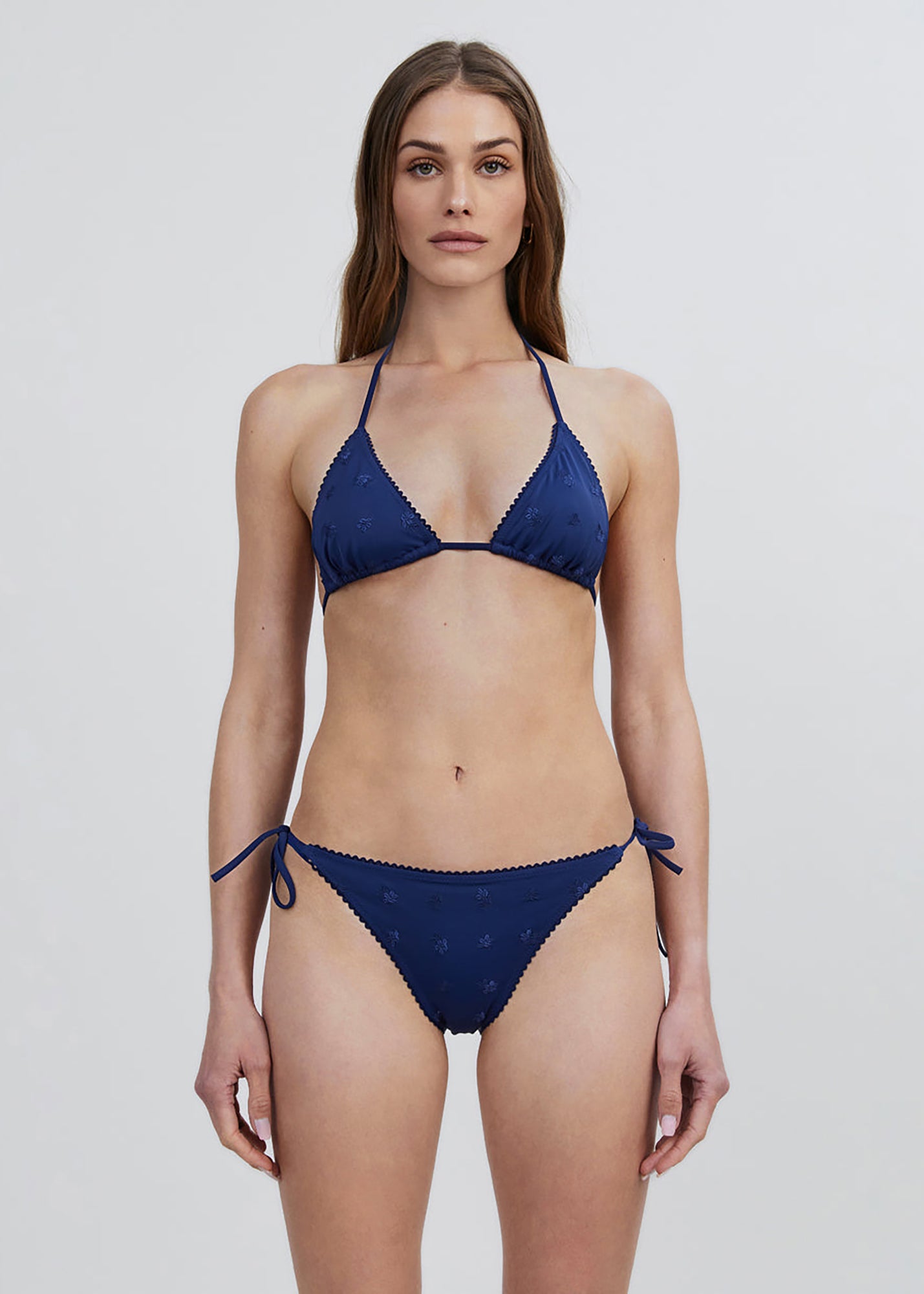 Women | Iris Embroidered Bikini Bottom | French Navy