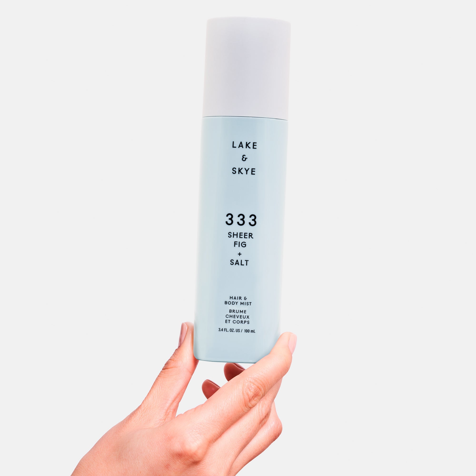 Lake and Skye Tru Fragrance & Beauty LLC | 333 Sheer Fig + Salt Hair & Body Mist | White/Blue