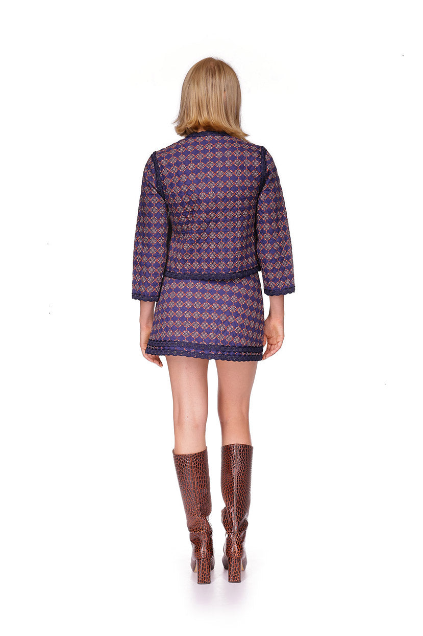 Chrissy Skirt | Evening Daisy Geo Medallion