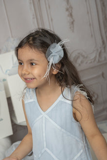 Skylar Flower Tulle Hair Clip | Blue