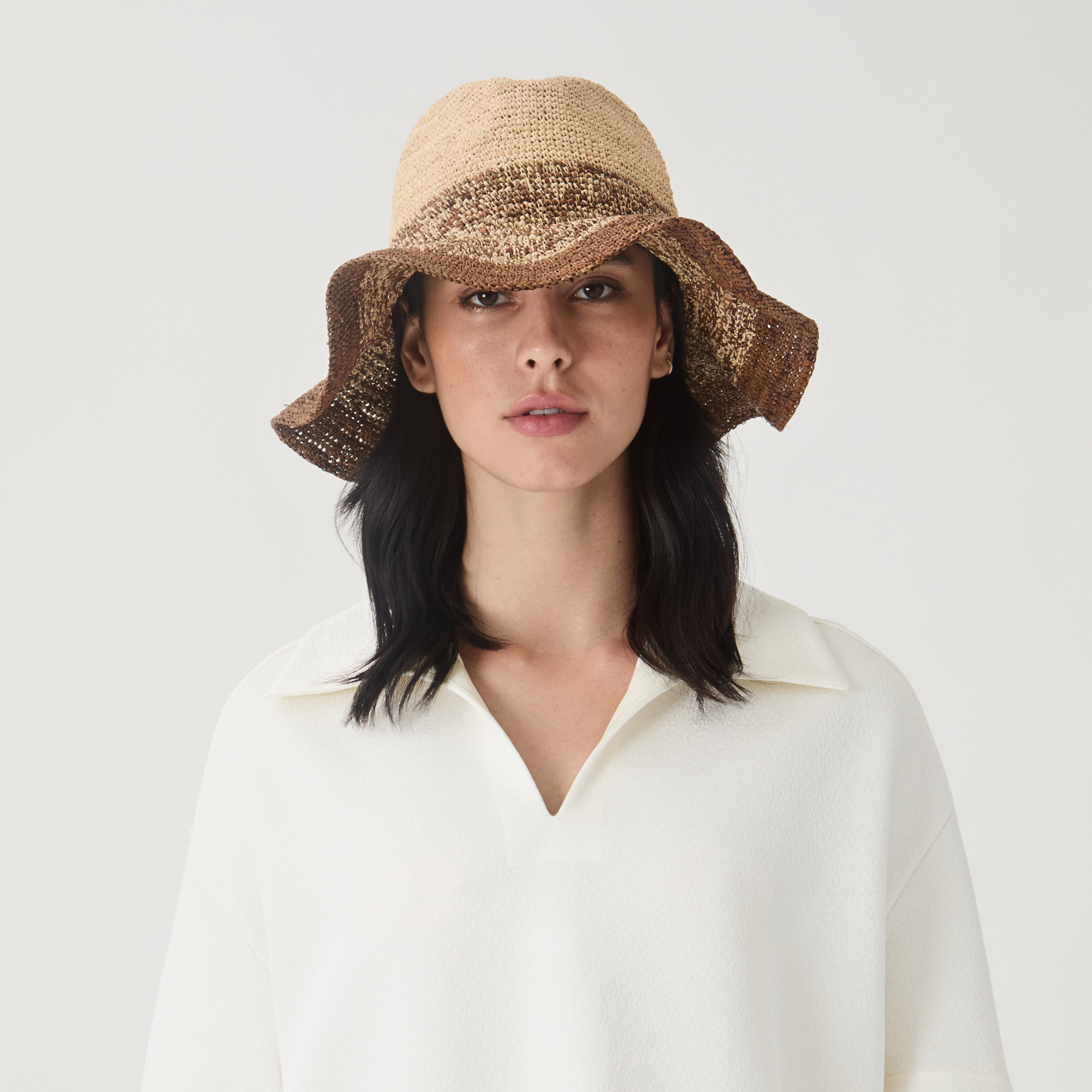 Lourdes Fedora | Camel/Chocolate