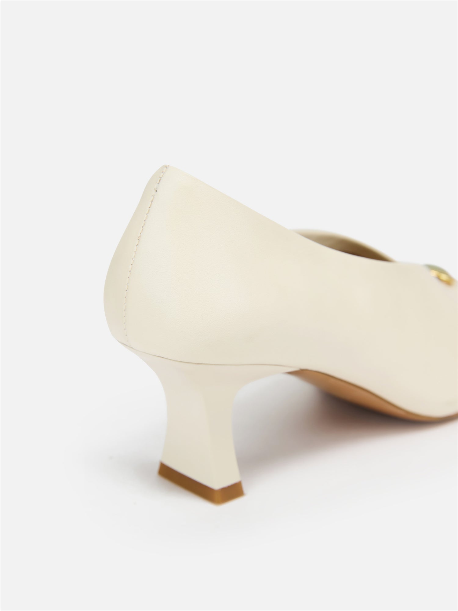 Peony Jade Square-Toed High Heel | White
