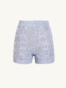Elsa Cable Knit Short | Ice Blue Sequin